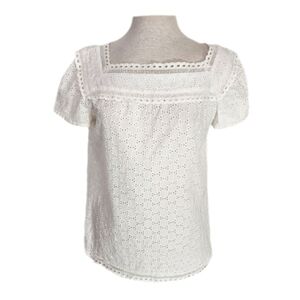 Marc Jacobs Blouse Scalloped Eyelet Cream Size 12